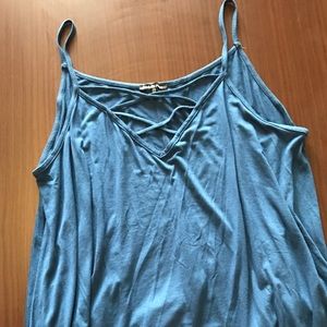 Flowly blue criss cross tank top 2x